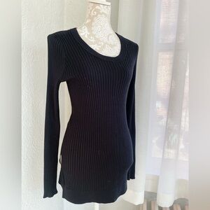 🖤 Athleta Ribbed Long Sleeve Sweater – Black, Women’s Medium 🖤